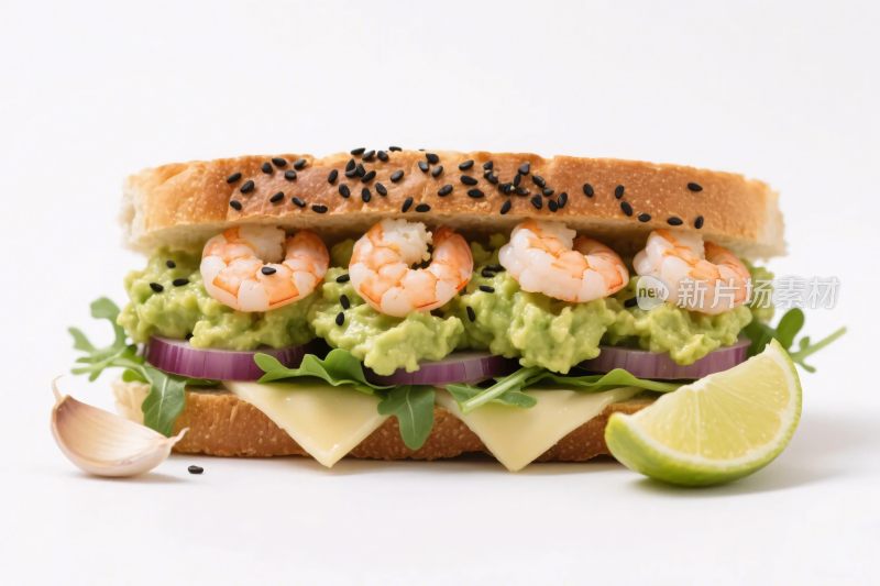 虾仁牛油果三明治