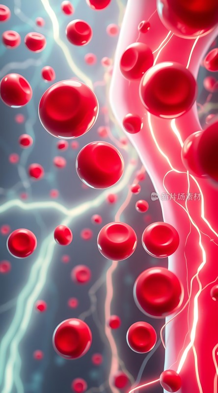 红色血细胞在血管中流动