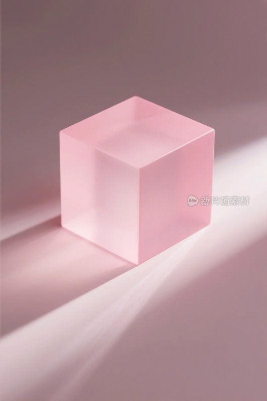 粉色透明立方体