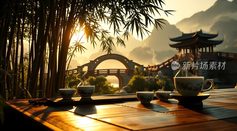 竹影斑驳下的茶道时光