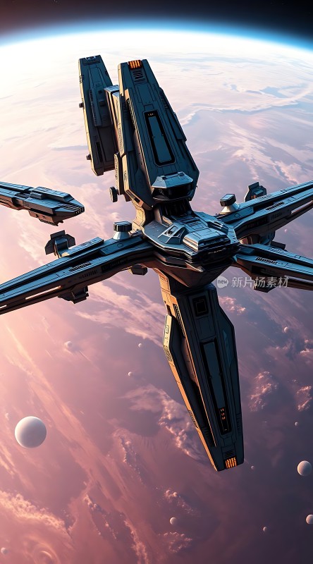 星际飞船翱翔宇宙