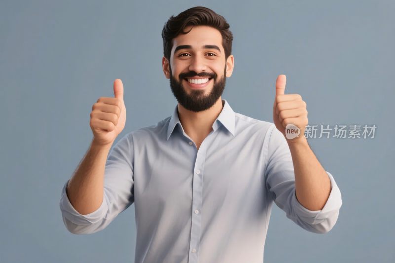 笑脸点赞男子插画