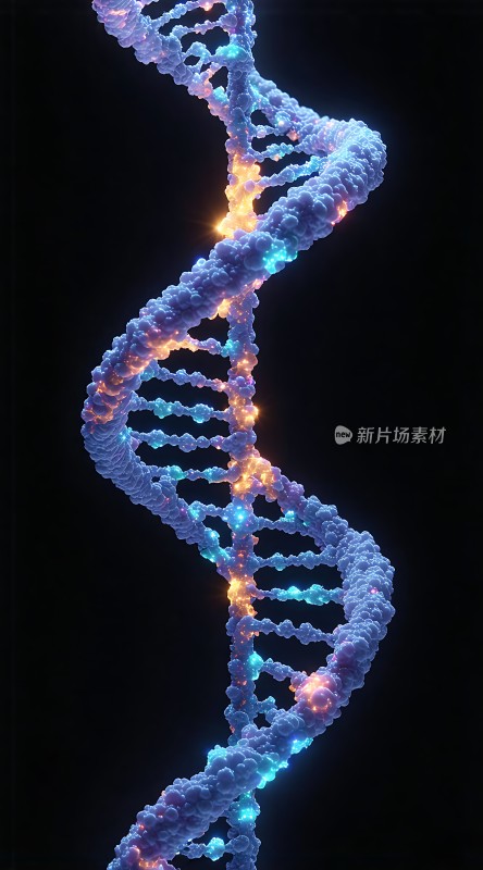 蓝色螺旋DNA结构