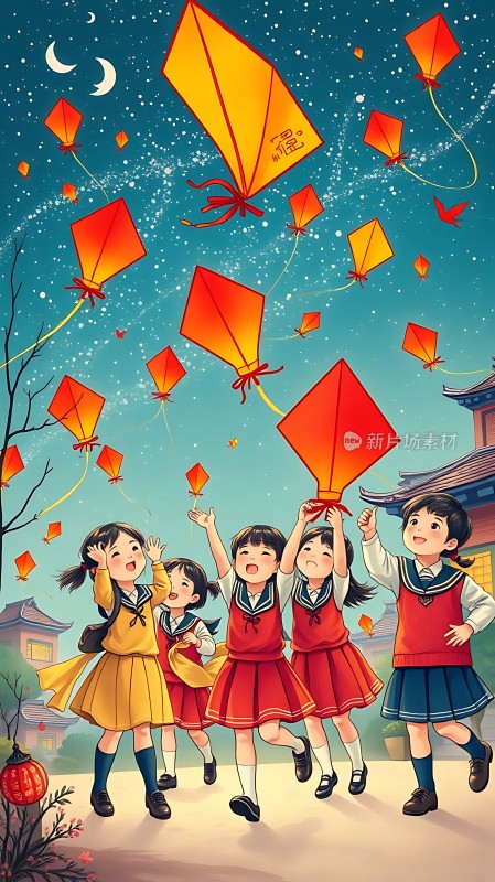 放风筝的快乐时光