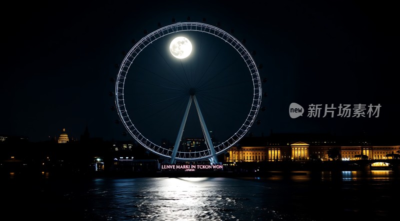 伦敦眼与满月共舞