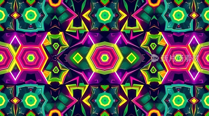 霓虹色彩几何图案