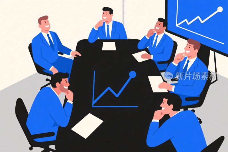 商务会议讨论插画