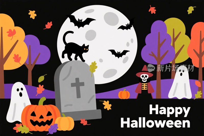 万圣节卡通插画