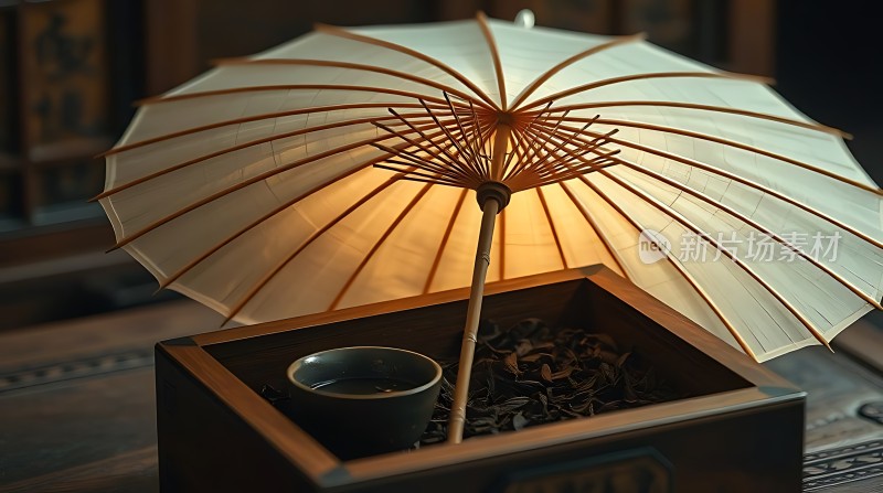古风油纸伞茶具套装