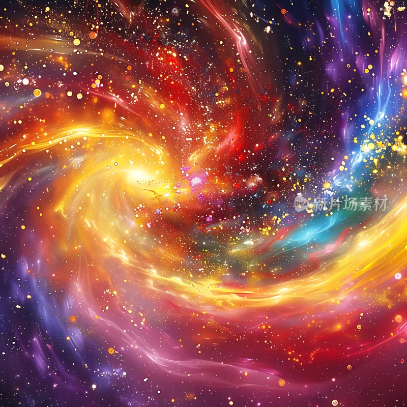 宇宙漩涡星云与光晕交织的神秘景象