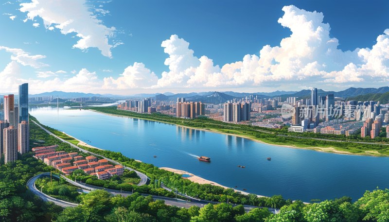 惠州东江北岸全景