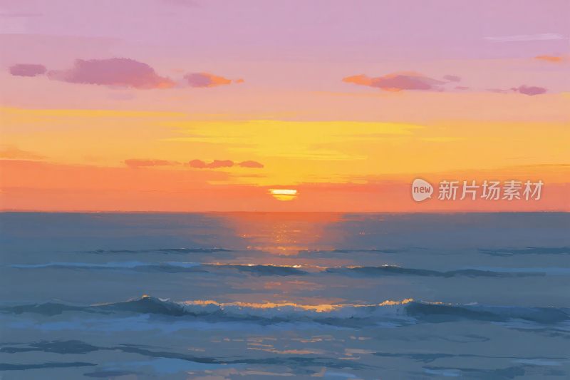 海边唯美日落景象