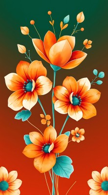 橙蓝相间花朵绽放绿叶点缀生机盎然 橙蓝相间花朵绽放绿叶点缀生机盎然