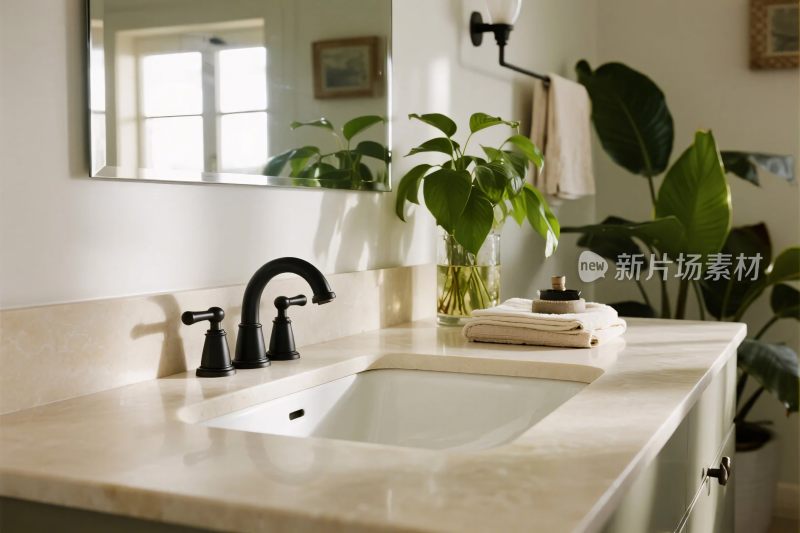 现代浴室洗手台场景