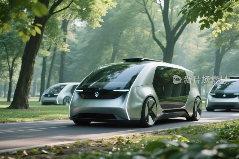 未来感概念汽车城市道路