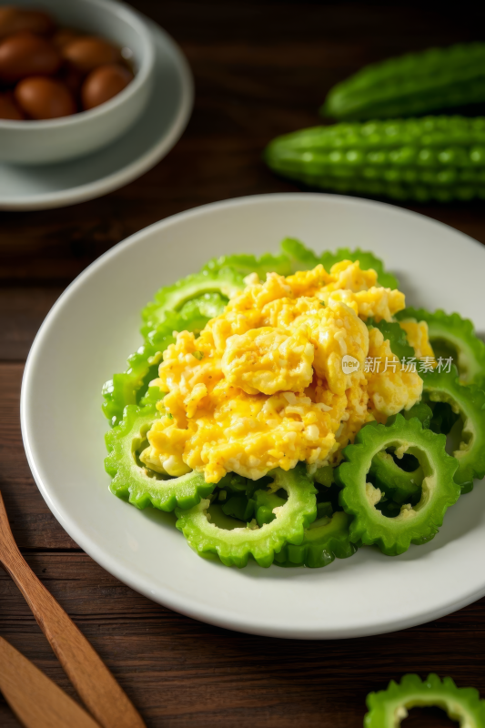 苦瓜炒蛋中国传统经典美食中式家常美味食物