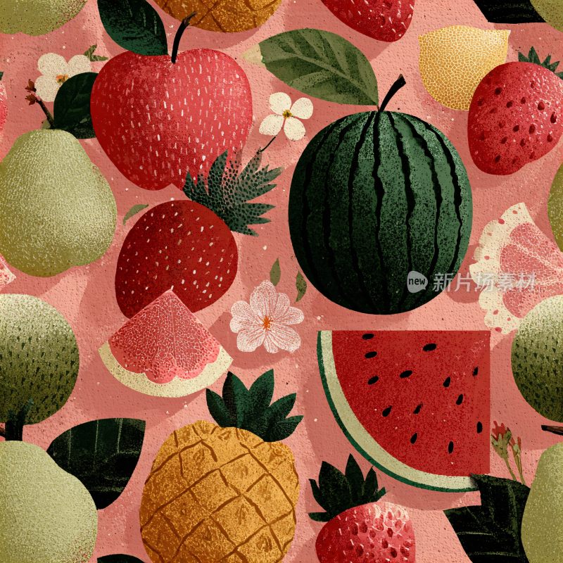 缤纷水果插画图案