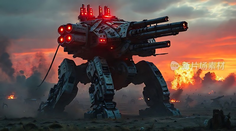 机械巨兽战火中前行