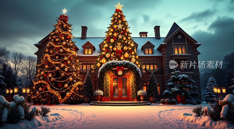 圣诞树下的温馨家园