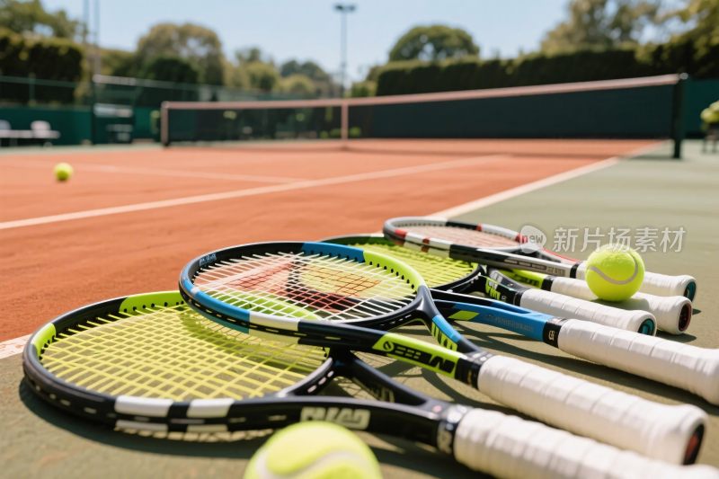 网球场地与球拍