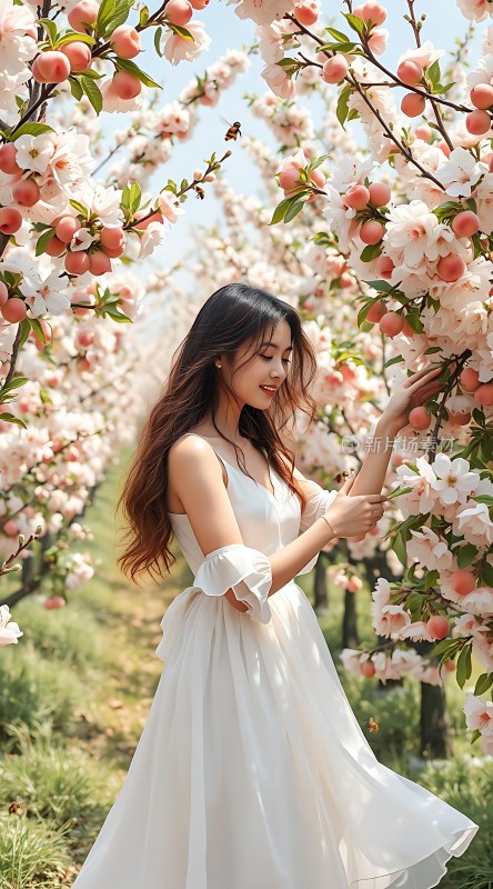 春日花海中的优雅女孩