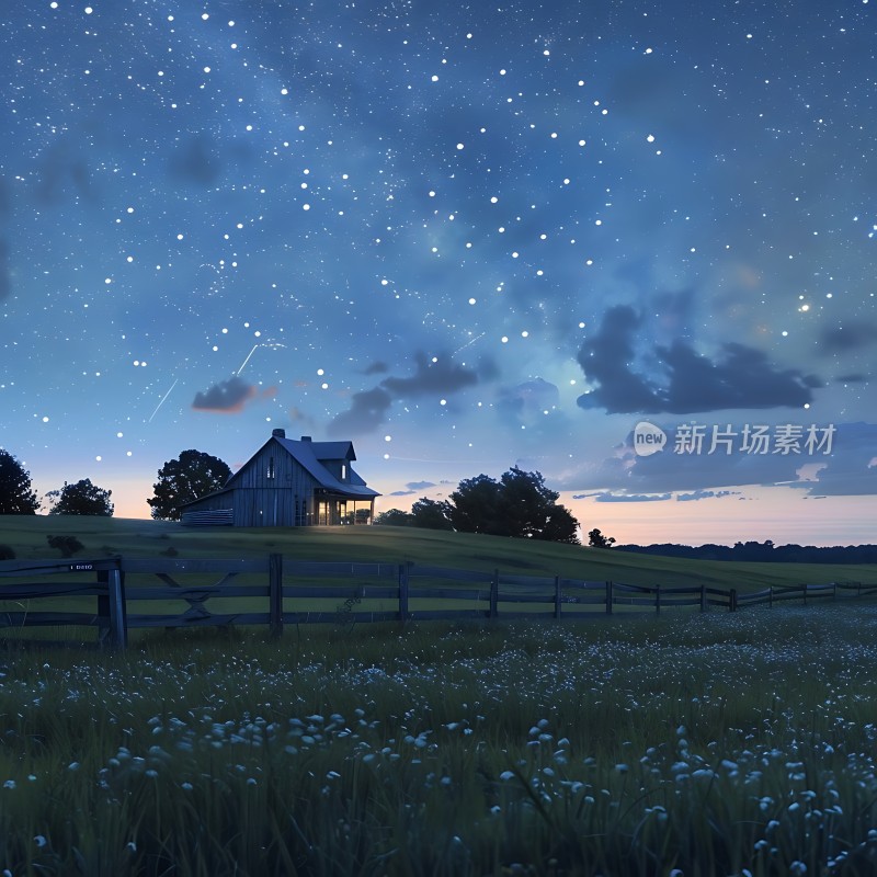 星空下的温馨小屋