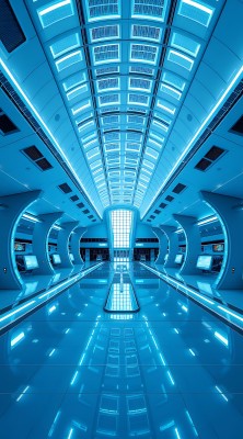 科技感走廊未来主义风格建筑