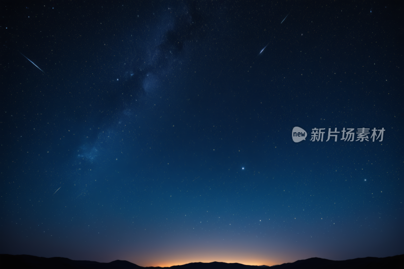 星空有几颗星星和几颗流星高清背景纹理图片