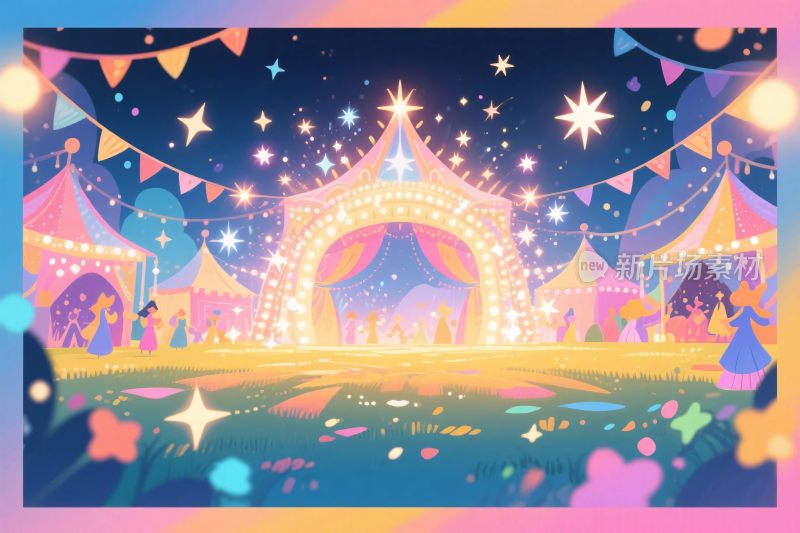 梦幻嘉年华插画场景