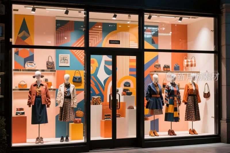 时尚服装店橱窗陈列