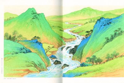 山水风景手绘插画