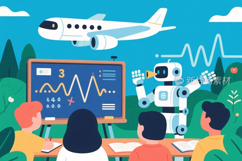 教育科技课堂插画