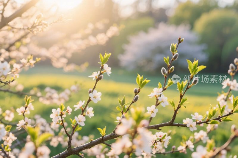 春日繁花树枝风景