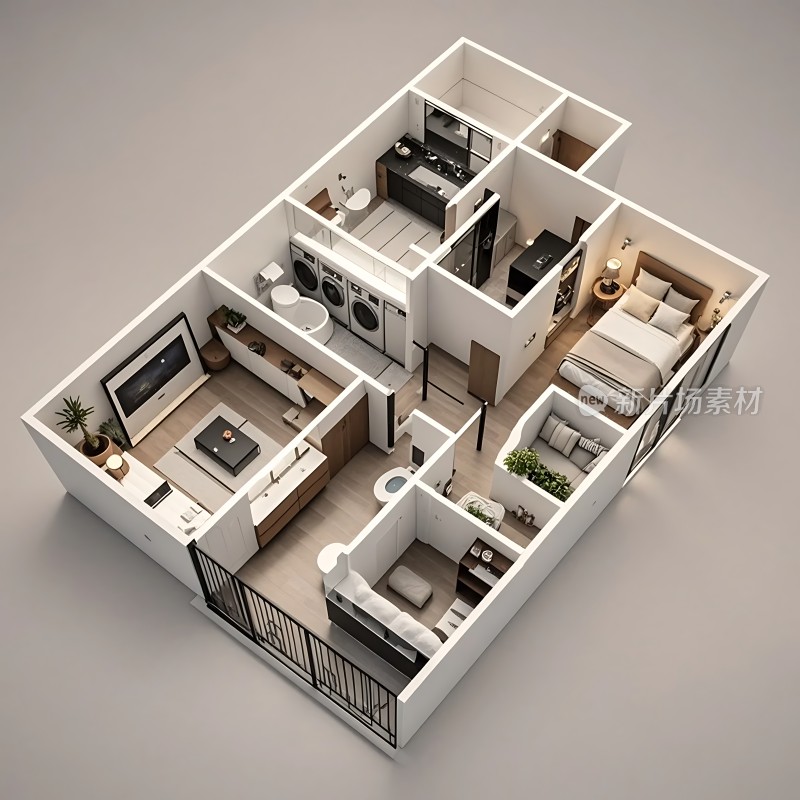 现代简约四居室宽敞明亮功能齐全