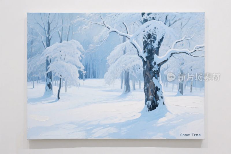 冬季雪景风景画