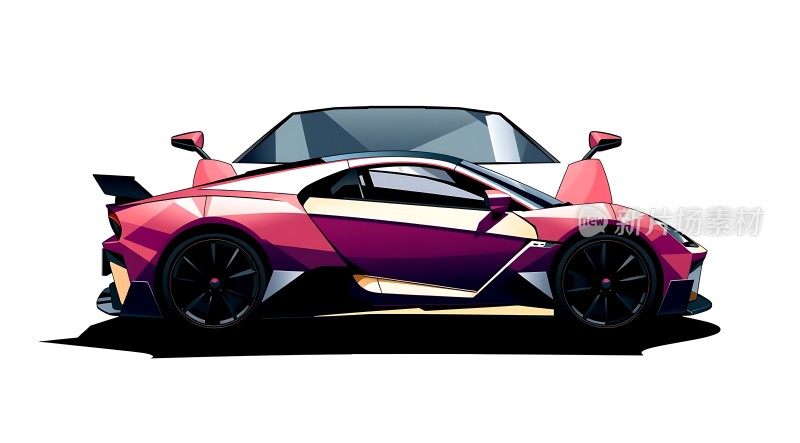 未来科技座驾紫色流线型跑车
