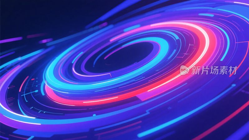 炫彩霓虹光效环形图案