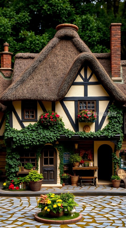 乡村小屋绿意盎然温馨家园