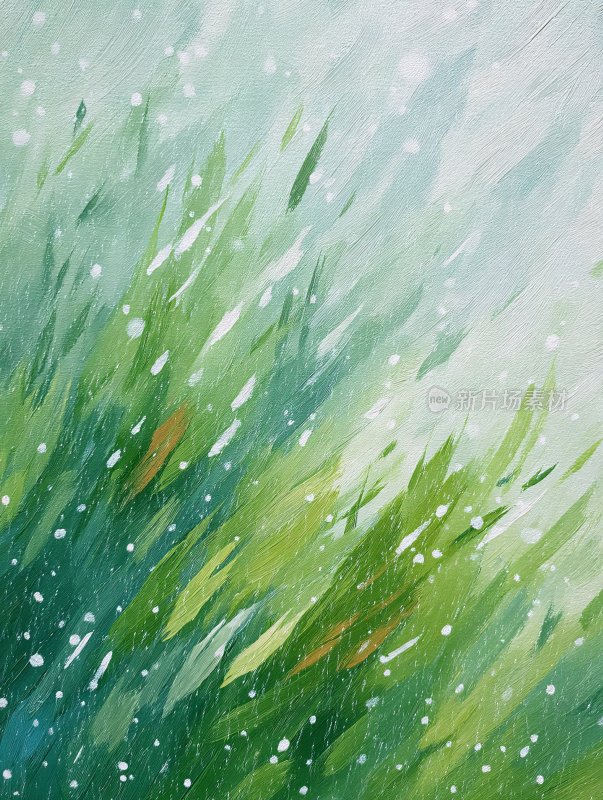 绿色水彩风格草地画面