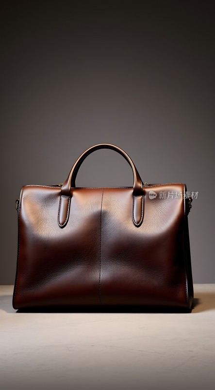 棕色皮质手提包简约大气质感十足