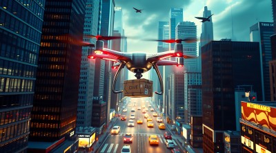 未来之城无人机配送新时代 未来之城无人机配送新时代