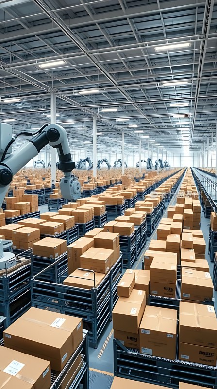 智能仓库机械臂搬运货物