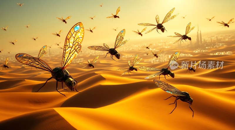 沙漠飞舞的蜂群