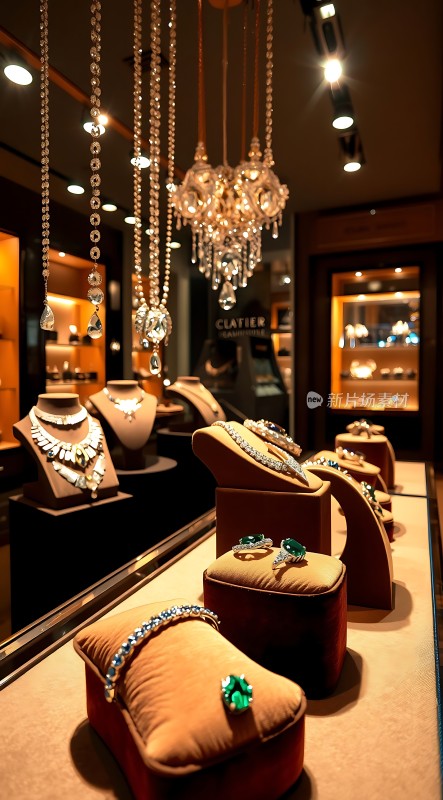 璀璨珠宝展示精美首饰陈列