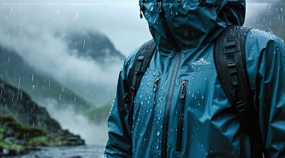 雨中徒步旅行者