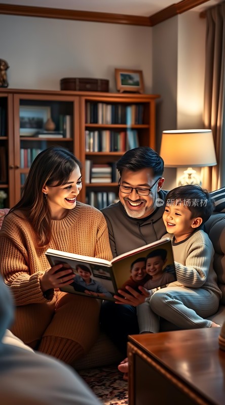 温馨家庭共读时光