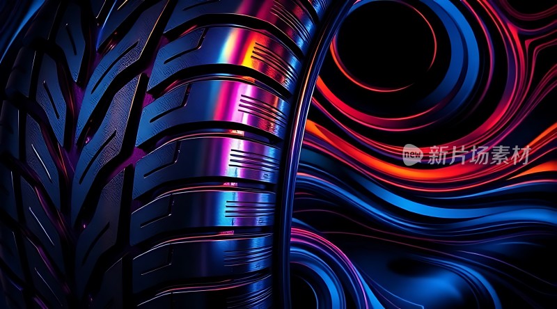 新片场素材·炫彩轮胎艺术