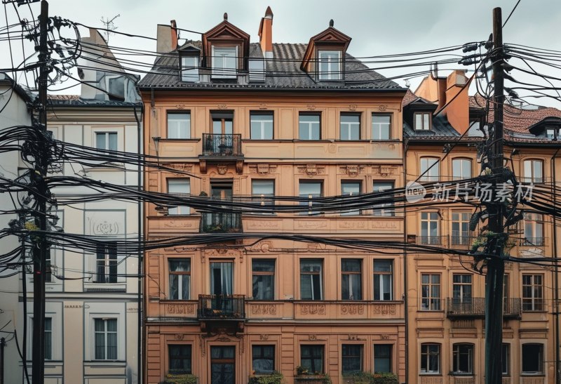 欧式建筑电线交织