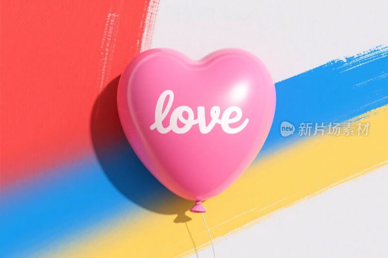 爱心气球多彩背景