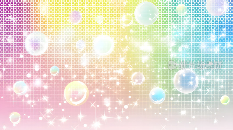 具有闪闪发光效果彩色抽象泡泡